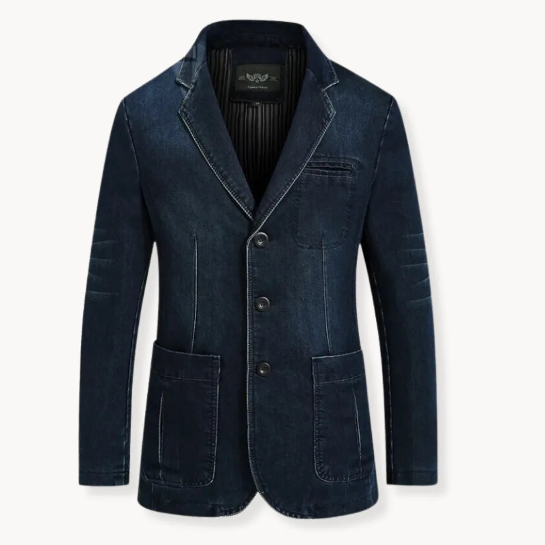 Blazer Uomo Slim Fit – Con Colletto Revers e Tasche Applicate, Adatto per Lavoro e Occasioni Formali