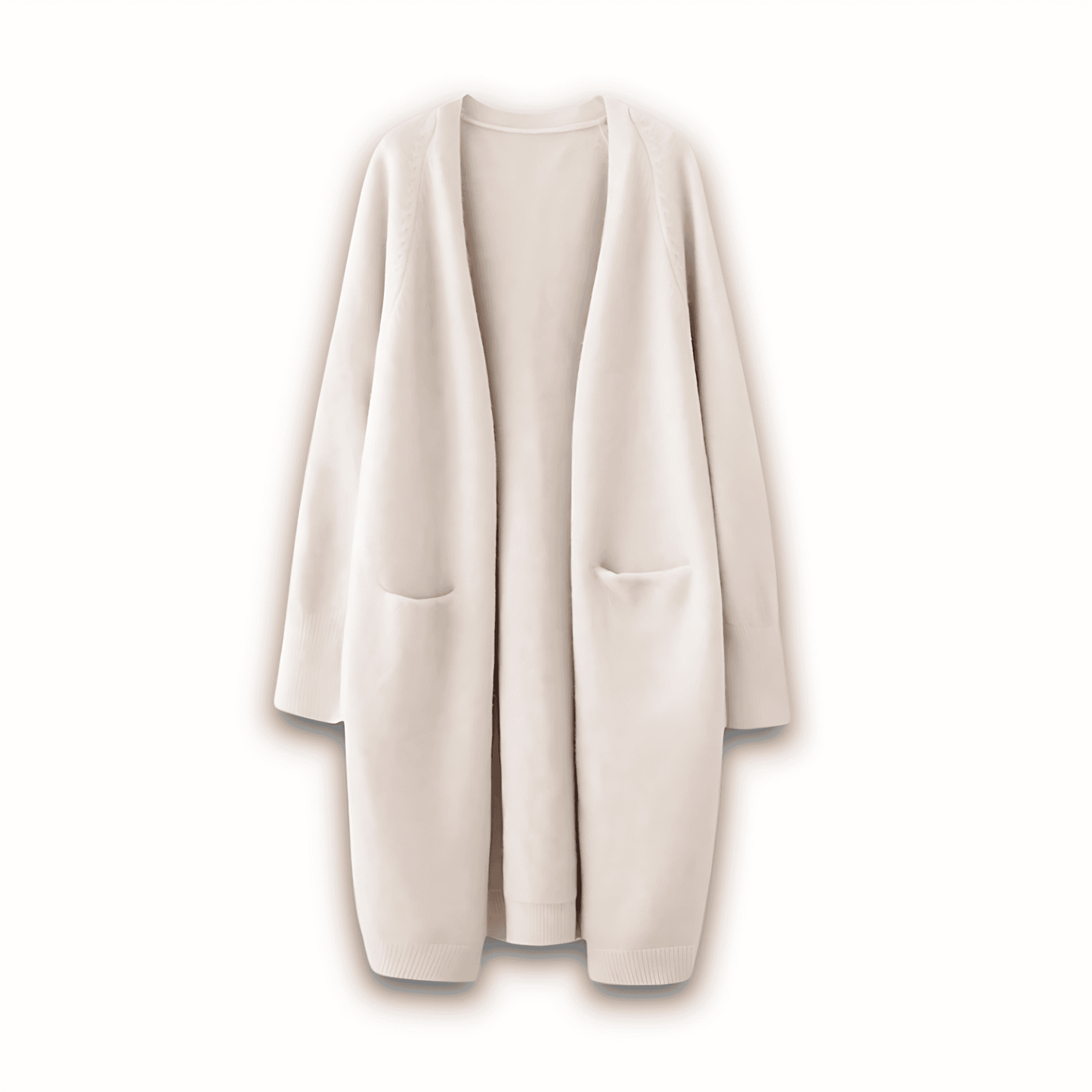 Donna - Cappotto cardigan lungo - Stile maglia accogliente