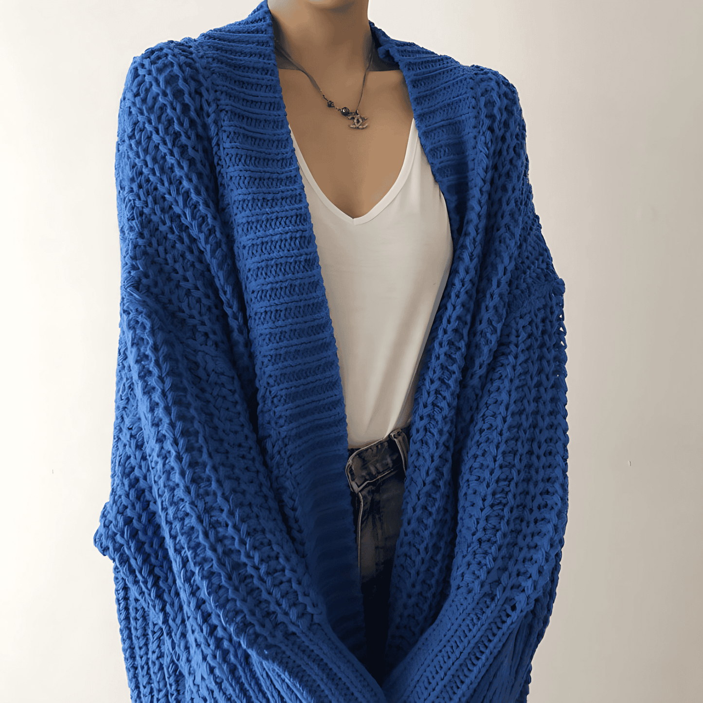 Donna - Cardigan aperto sul davanti con dettagli casual