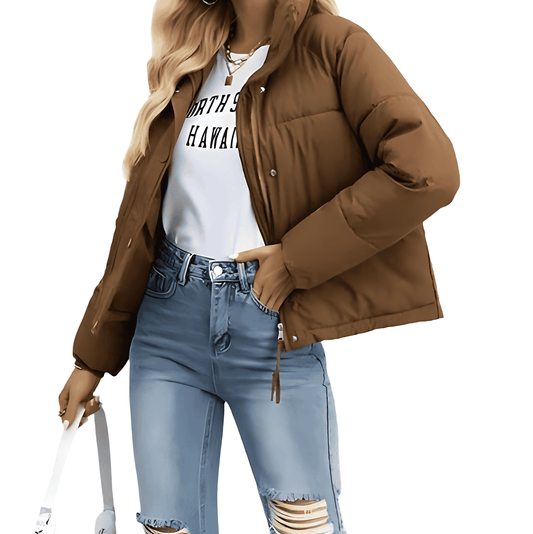 Donna - Giacca Puffer - Calda zip a collo alto