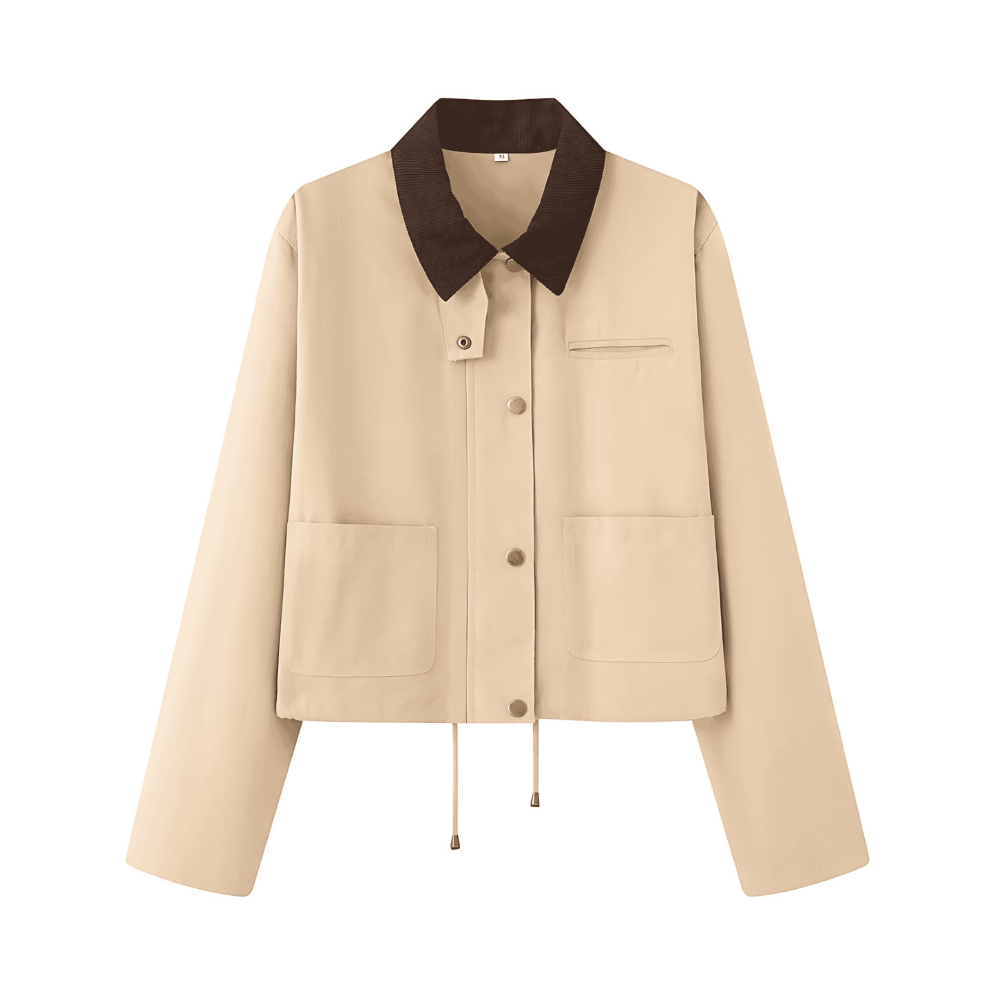 Donna - Giacca casual con colletto e tasche a contrasto