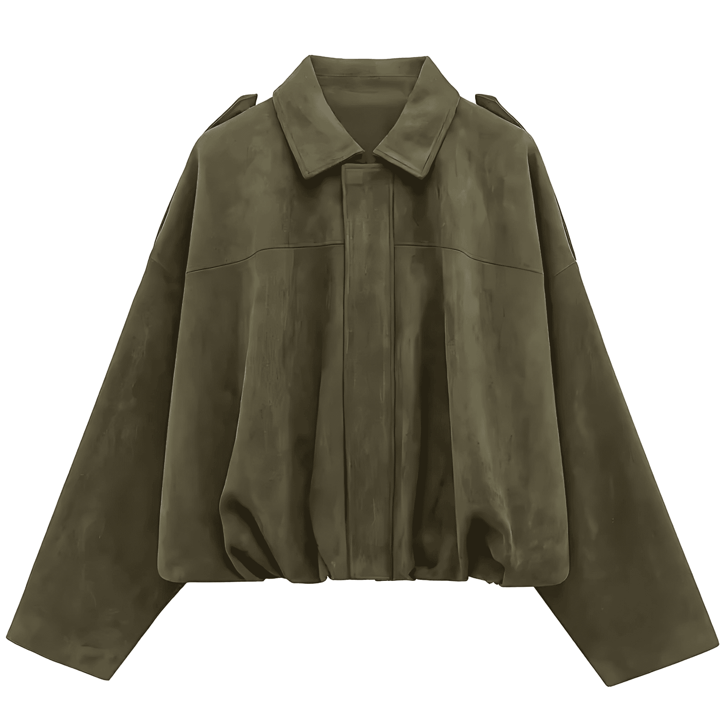 Donna - Giacca corta oversize - Ecopelle scamosciata