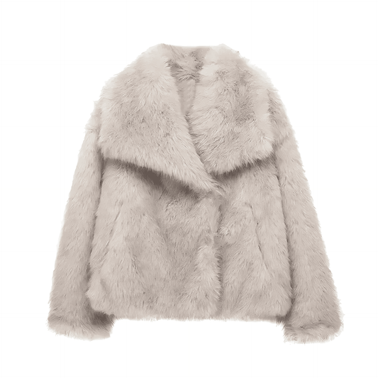Donna - Giacca elegante in pelliccia sintetica - Stile accogliente
