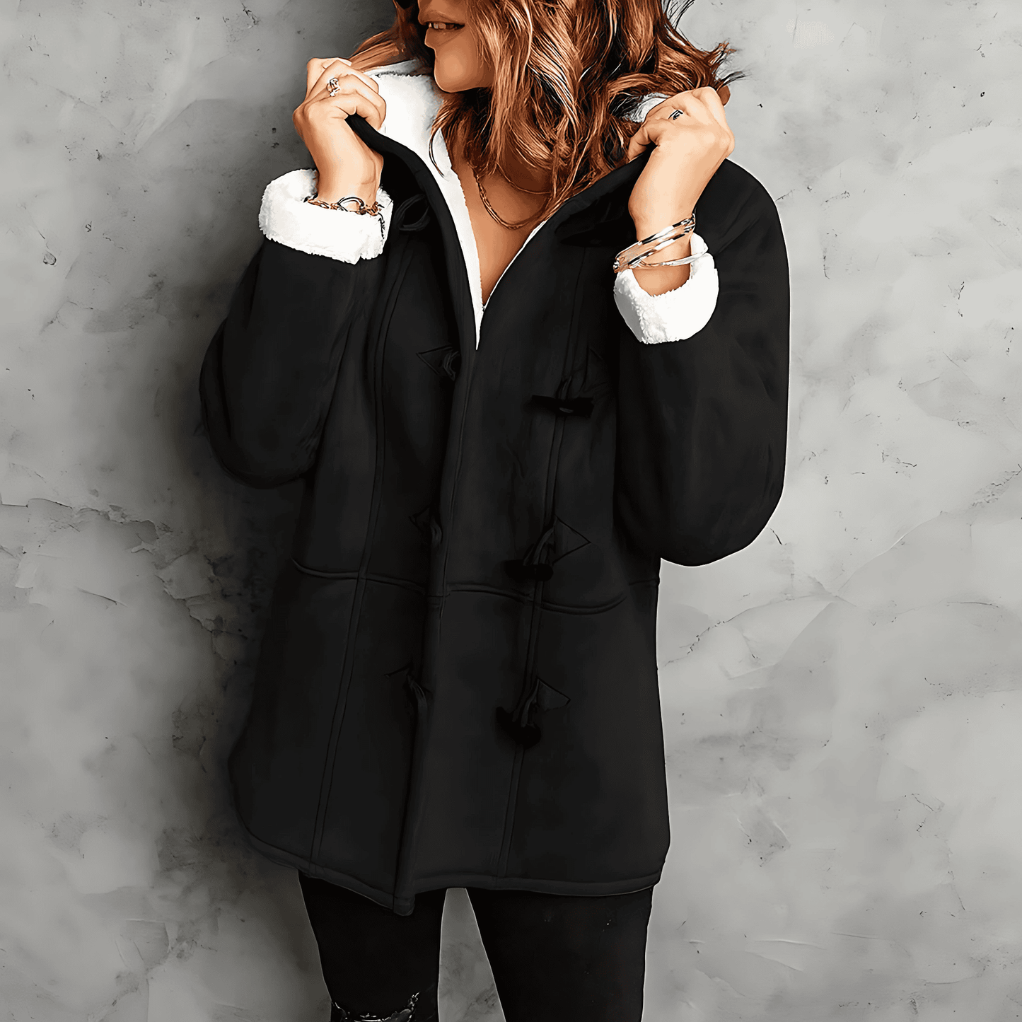 Donna - Giacca in pile - Stile invernale con cappuccio