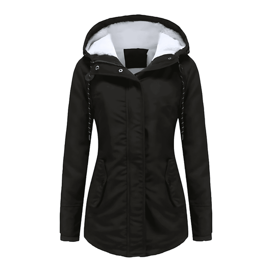 Donna - Giacca parka - Calda pelliccia sintetica