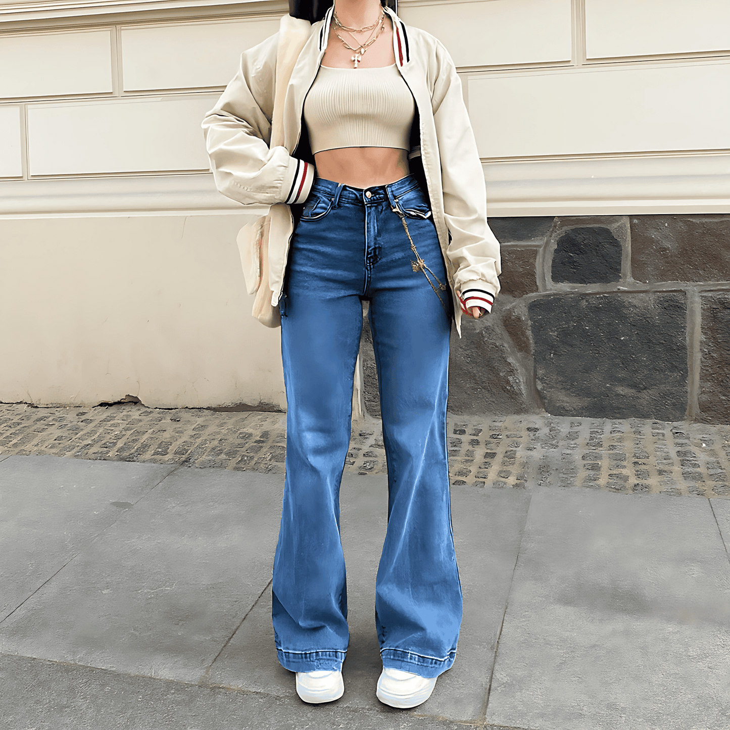 Donna - Jeans svasati in denim - Vita media