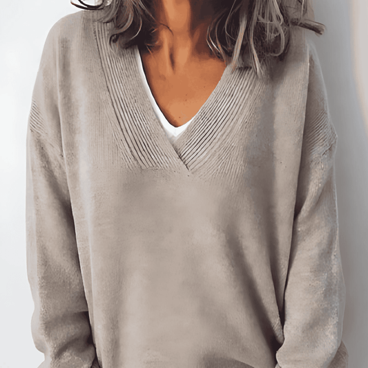 Donna - Maglia con scollo a V - Vestibilità oversize