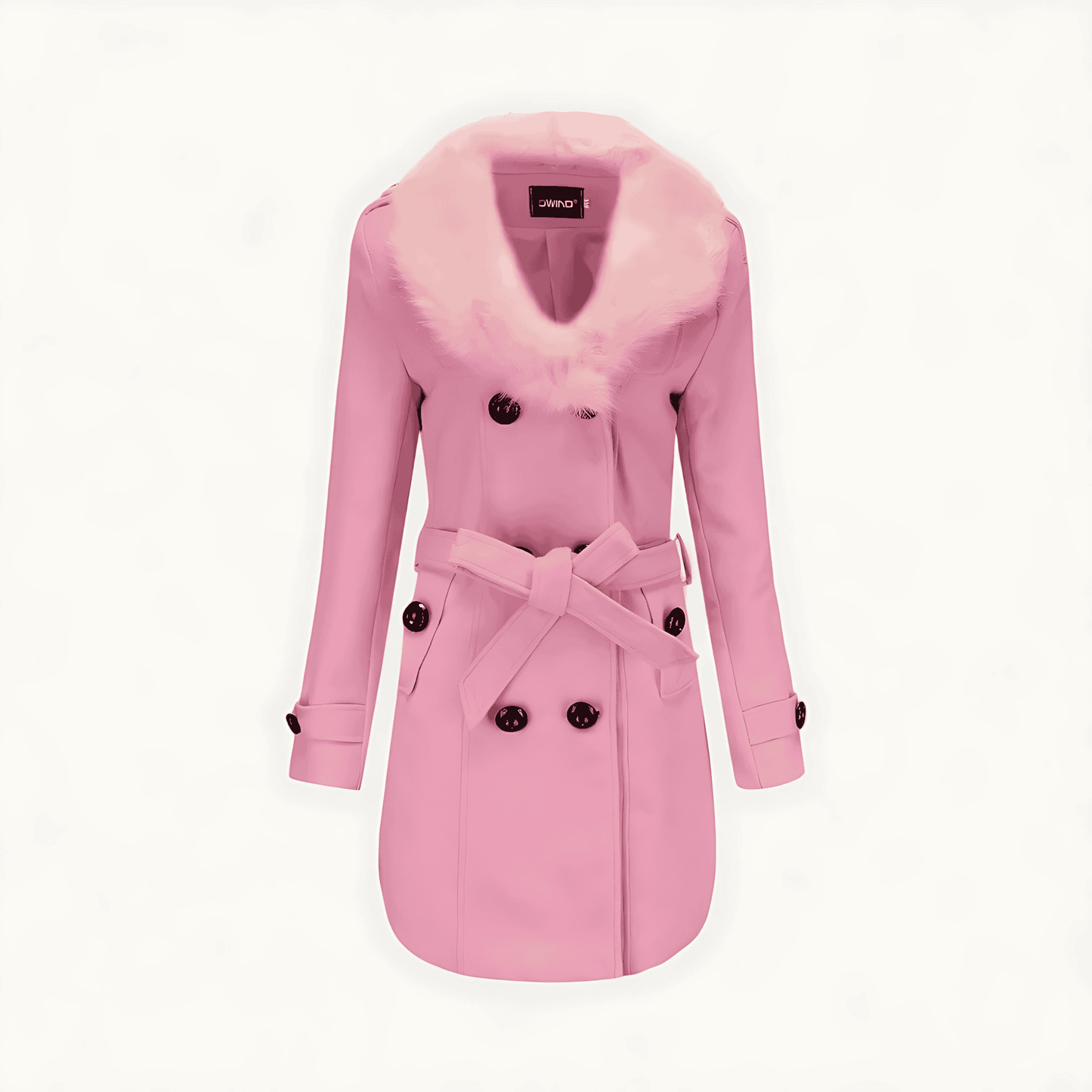 Donna - Trench doppiopetto con pelliccia sintetica