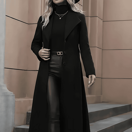 Donna - Trench lungo con cintura - Taglio sartoriale