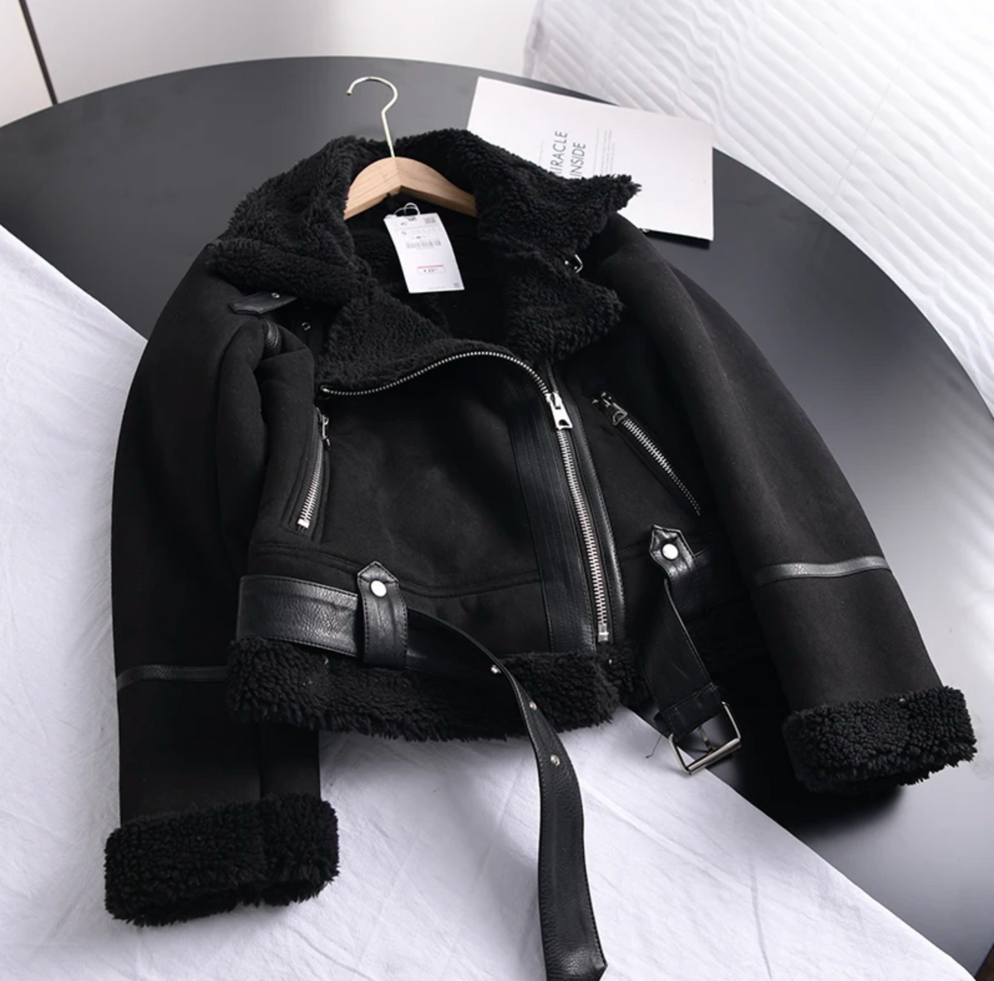 Donna - Giacca biker - Zip asimmetrica e collo foderato