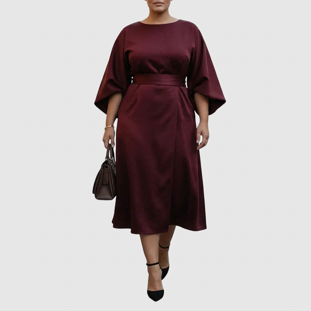 Abito Lungo Donna Maxi con Maniche a Pipistrello