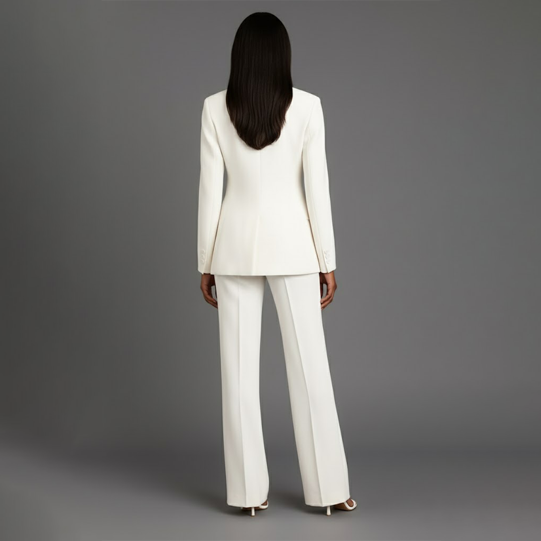 Completo Donna Elegante con Blazer Lungo Sartoriale e Pantaloni
