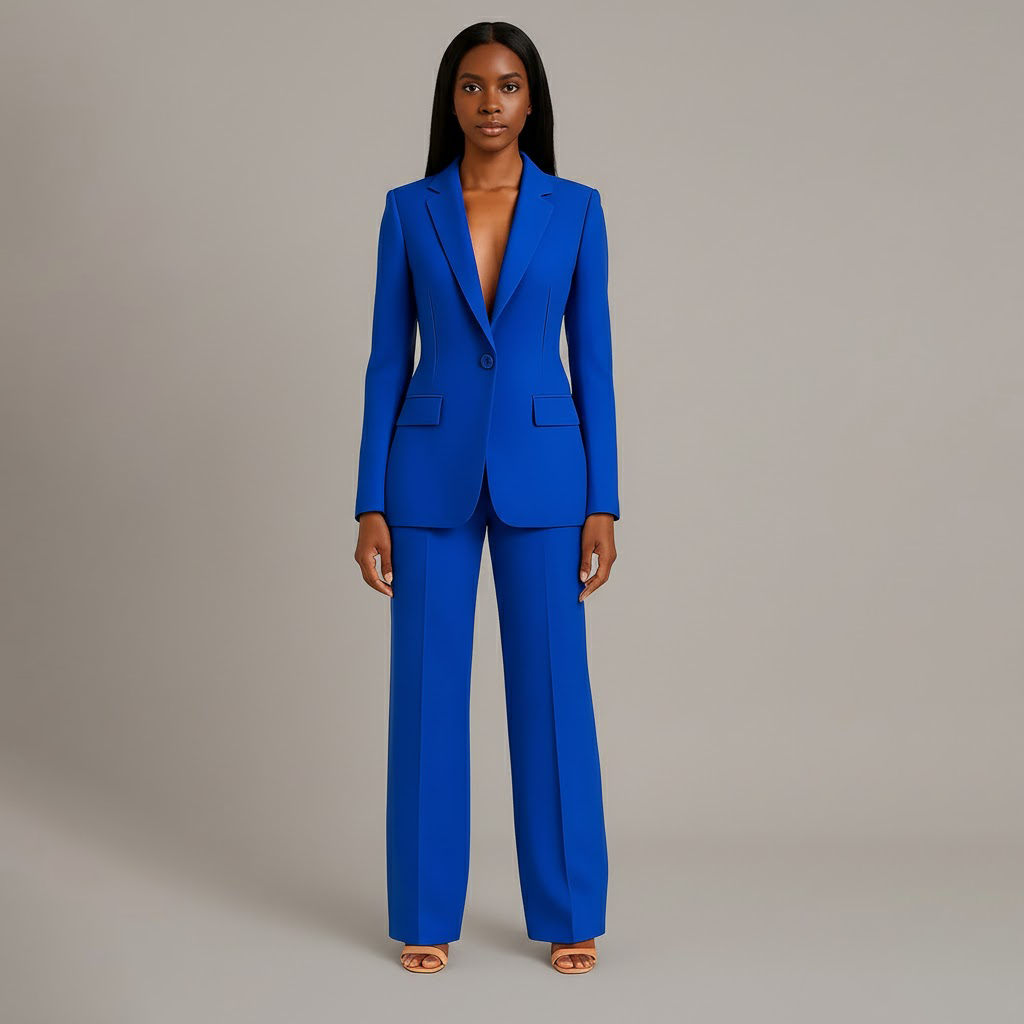 Completo Donna Elegante con Blazer Lungo Sartoriale e Pantaloni