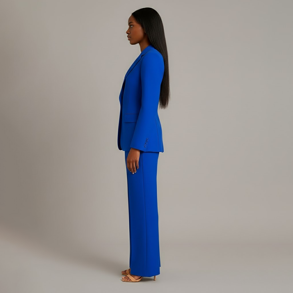 Completo Donna Elegante con Blazer Lungo Sartoriale e Pantaloni