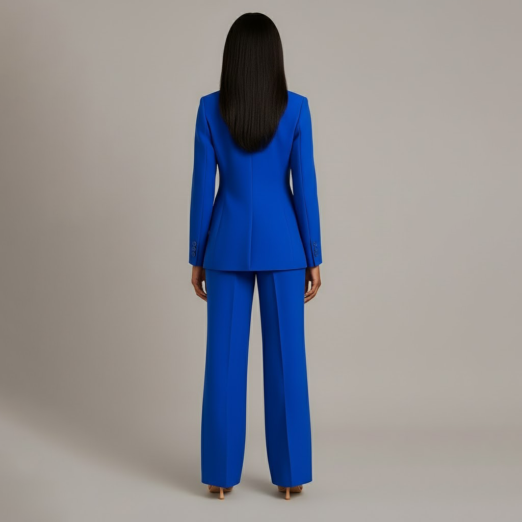 Completo Donna Elegante con Blazer Lungo Sartoriale e Pantaloni