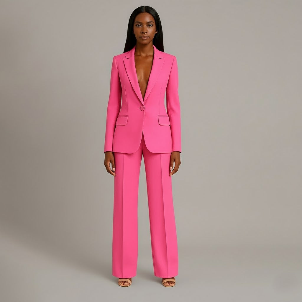 Completo Donna Elegante con Blazer Lungo Sartoriale e Pantaloni