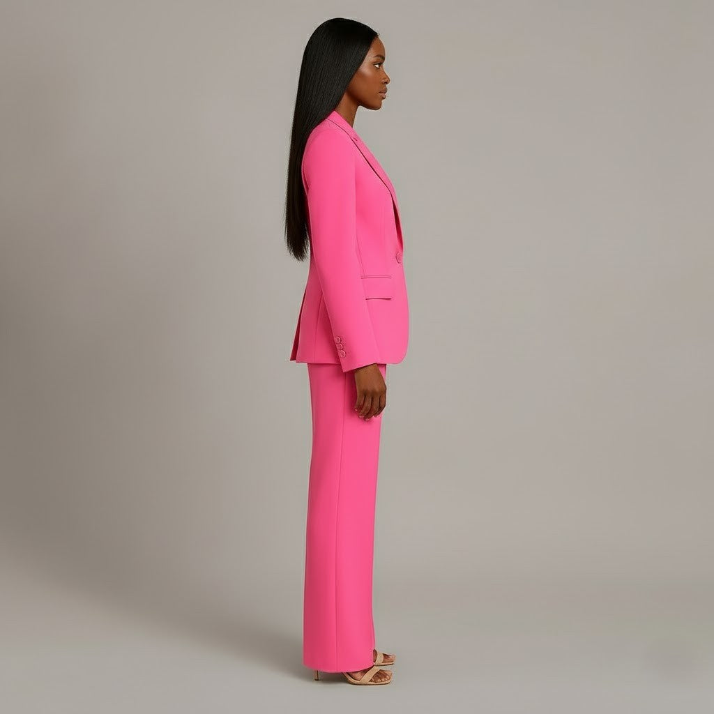 Completo Donna Elegante con Blazer Lungo Sartoriale e Pantaloni