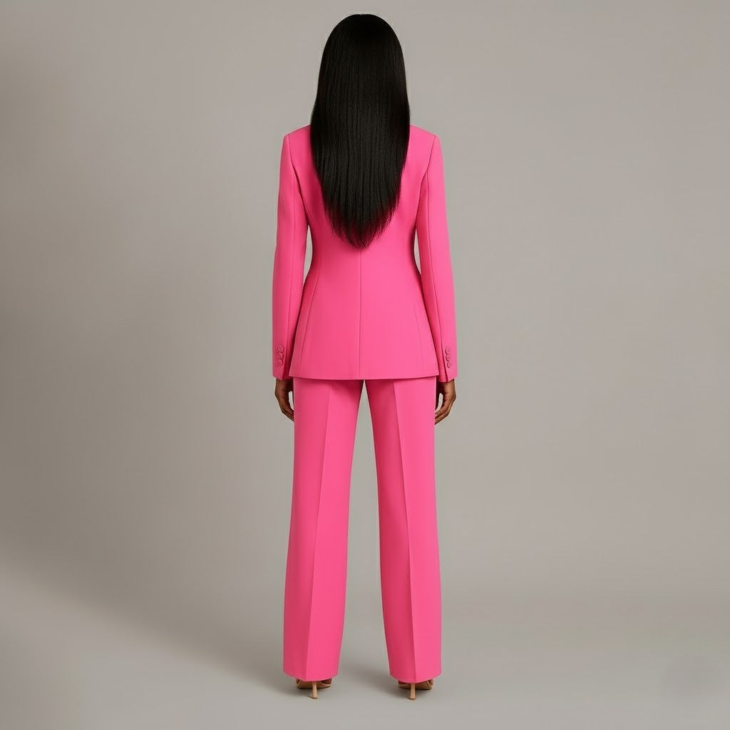 Completo Donna Elegante con Blazer Lungo Sartoriale e Pantaloni