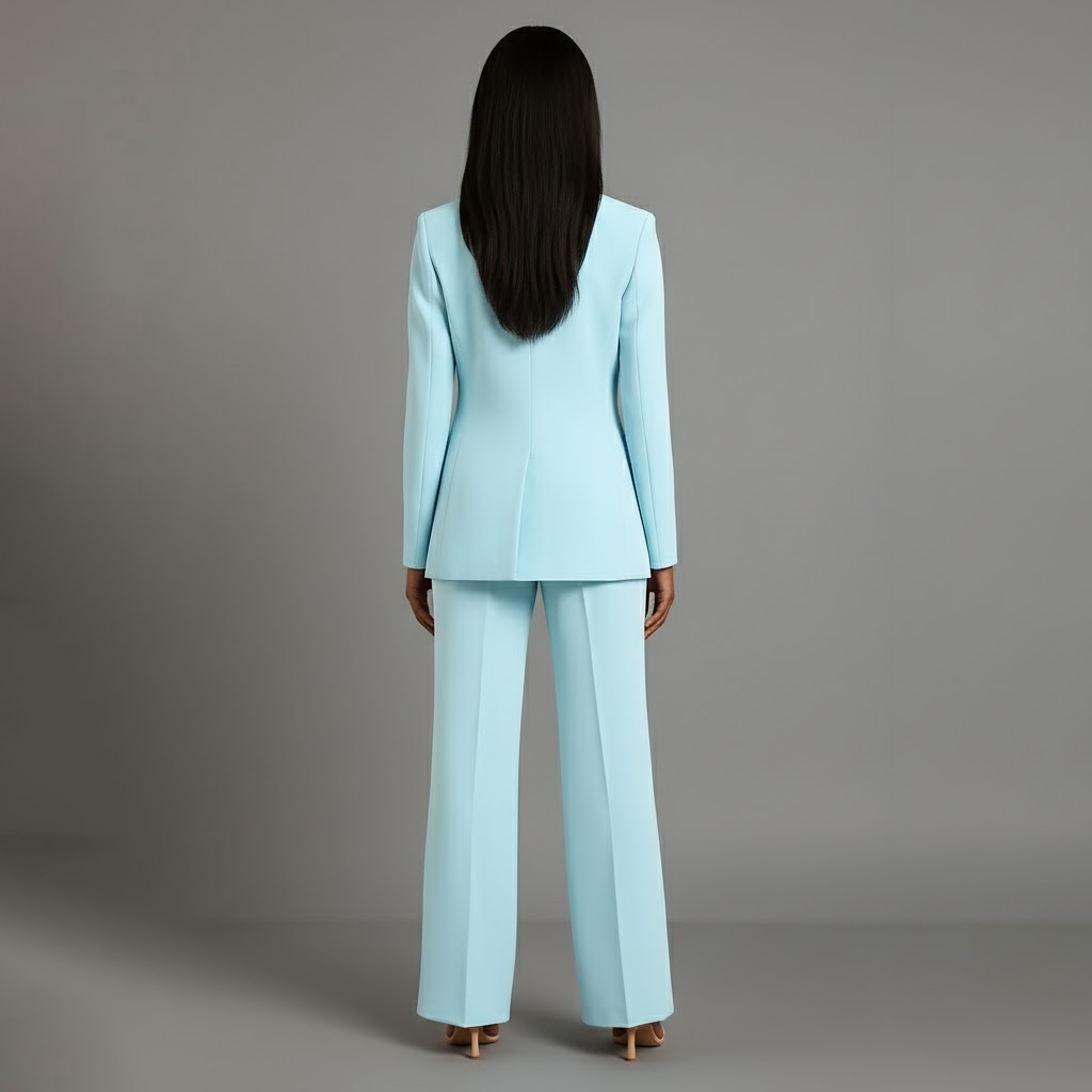 Completo Donna Elegante con Blazer Lungo Sartoriale e Pantaloni