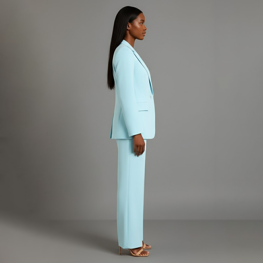 Completo Donna Elegante con Blazer Lungo Sartoriale e Pantaloni
