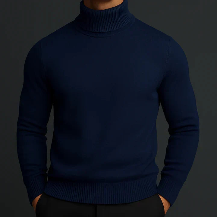 Maglione Uomo Dolcevita Slim Fit a Maglia Fine