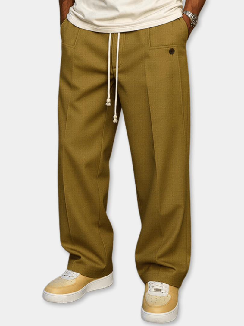 Pantaloni Slim Fit da Uomo – Con Zip e Vita Elastica, Adatti per Lavoro e Tempo Libero