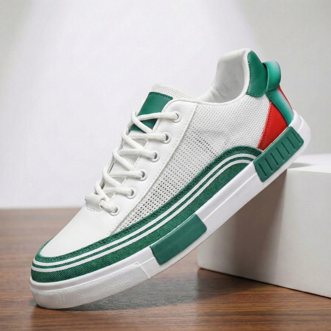 Sneaker Uomo Traspirante in Mesh con Dettagli in Pelle