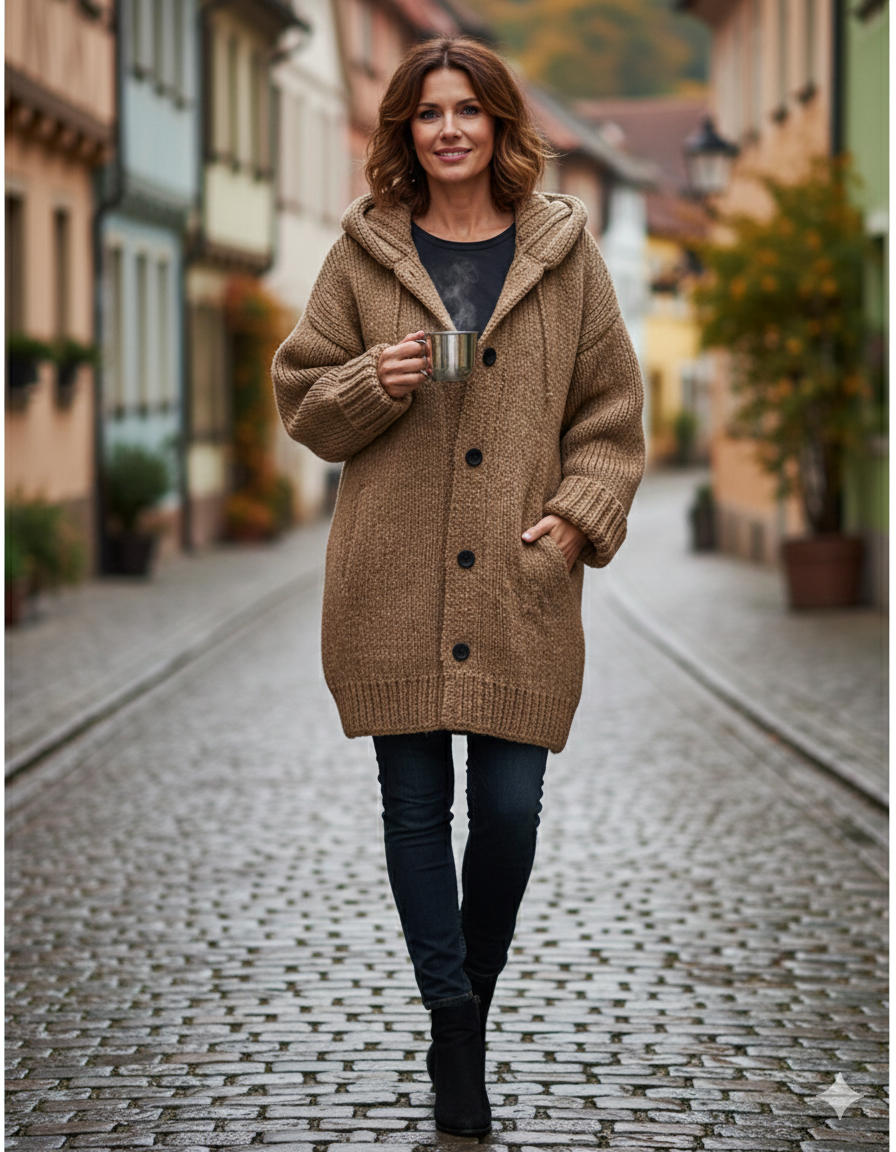 Gilet Oversized da Donna con Cappuccio – Adatto per Uso Casual e Autunnale