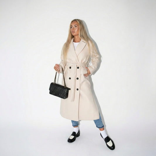 Cappotto Donna Lungo con Revers - Soprabito Invernale Lungo