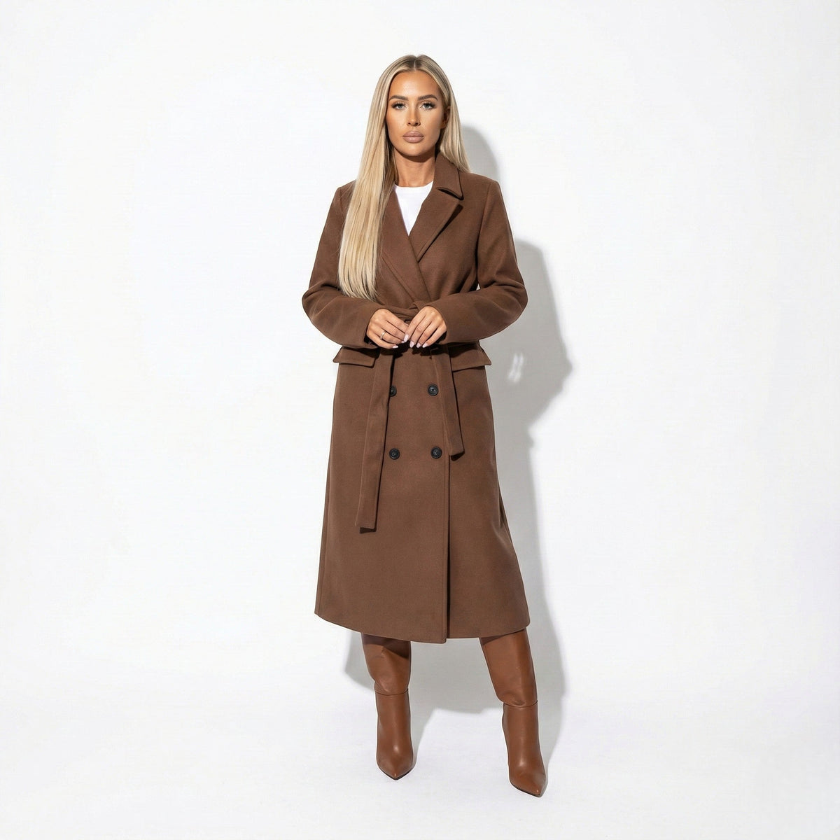Cappotto Donna Lungo con Revers - Soprabito Invernale Lungo