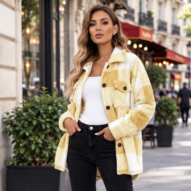 Camicia Giacca Donna a Quadri Over