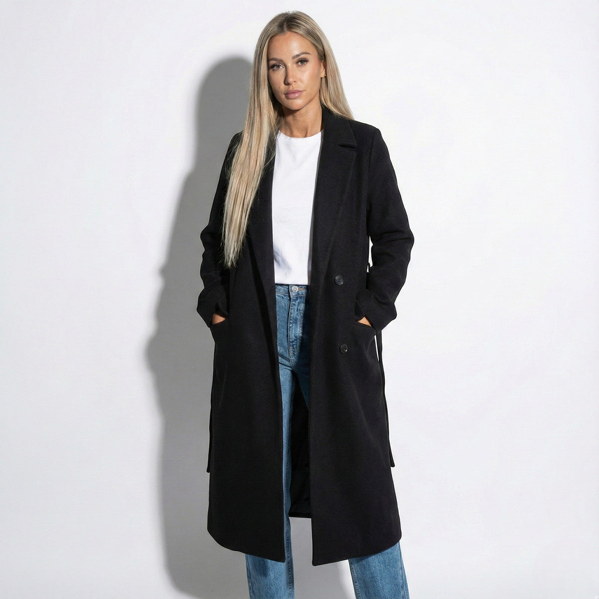 Cappotto Donna Lungo con Revers - Soprabito Invernale Lungo