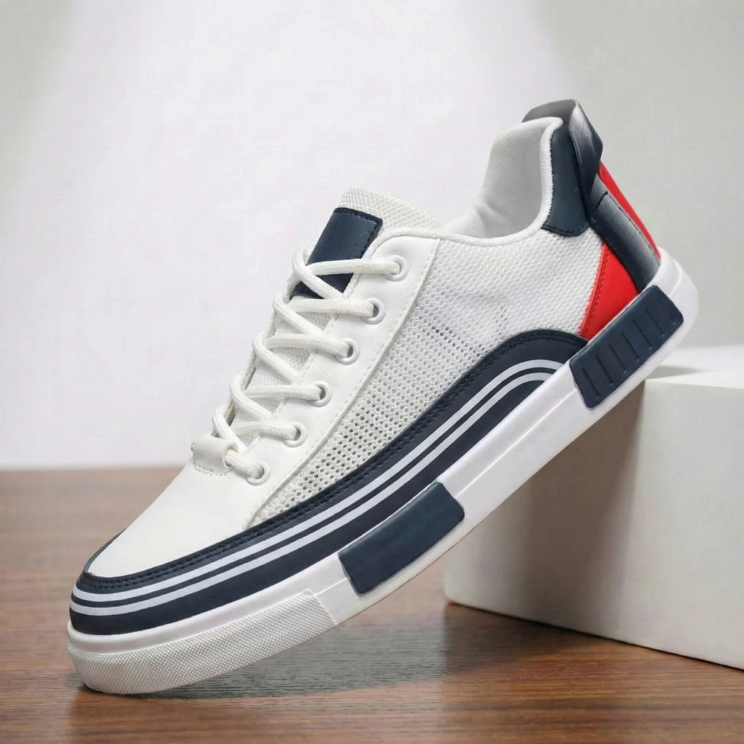Sneaker Uomo Traspirante in Mesh con Dettagli in Pelle