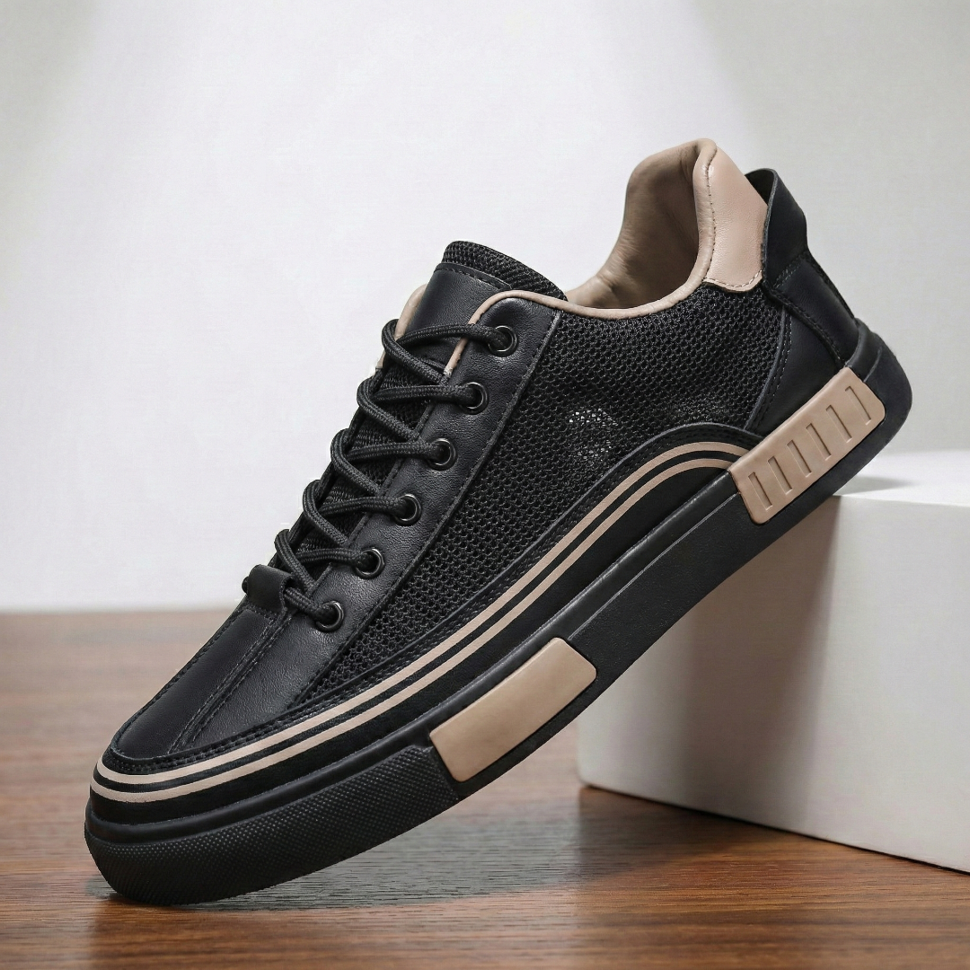 Sneaker Uomo Traspirante in Mesh con Dettagli in Pelle