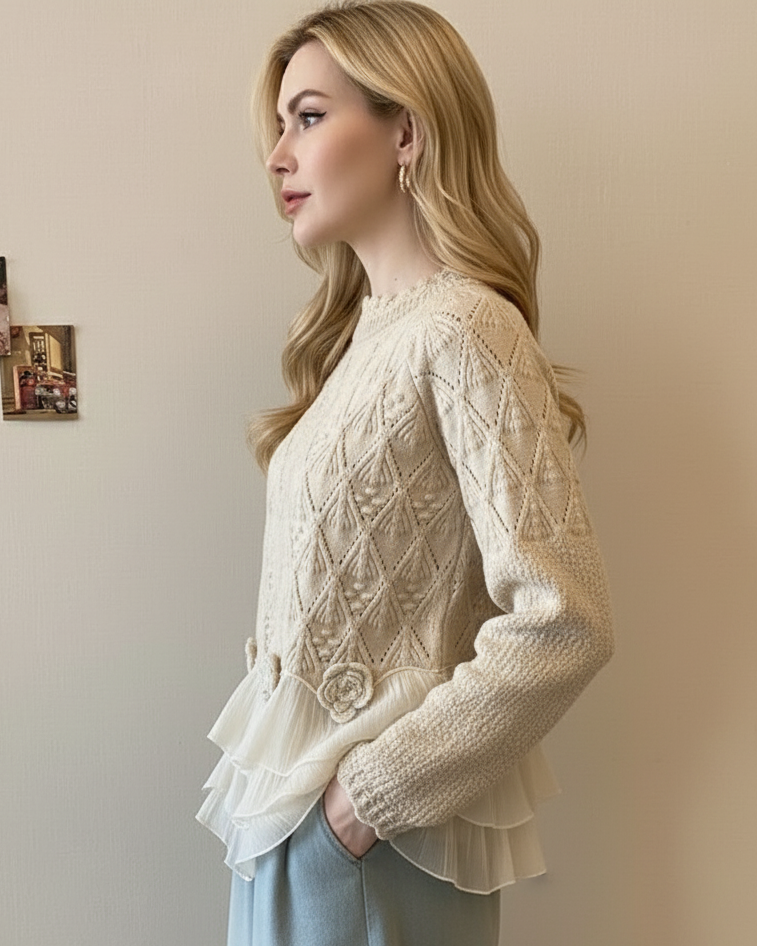 Cardigan Oversize Donna – Con Rouches, Adatto per Primavera e Autunno