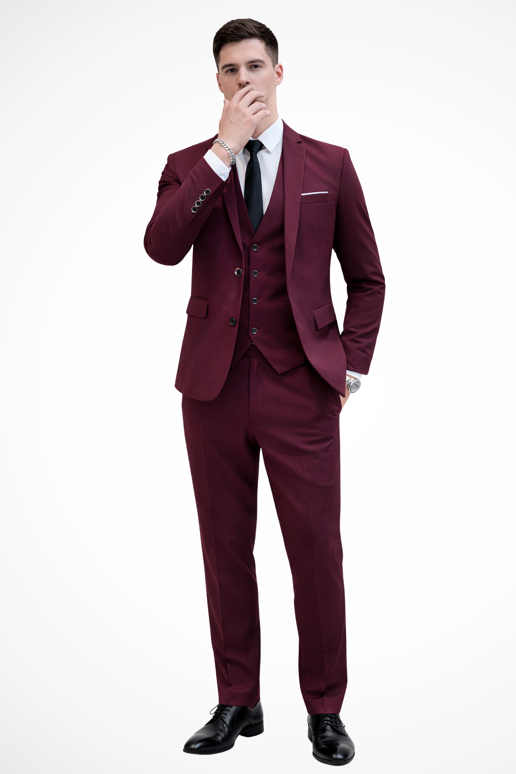 Abito Uomo Elegante 3 Pezzi da Cerimonia con Revers a Lancia