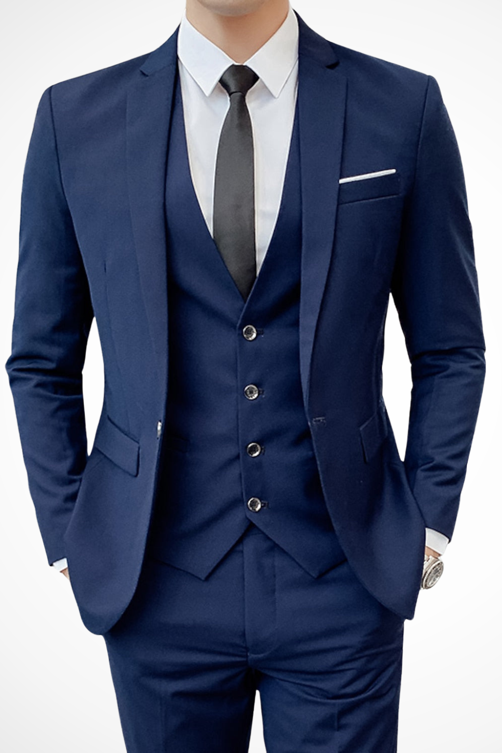Abito Uomo Elegante 3 Pezzi da Cerimonia con Revers a Lancia