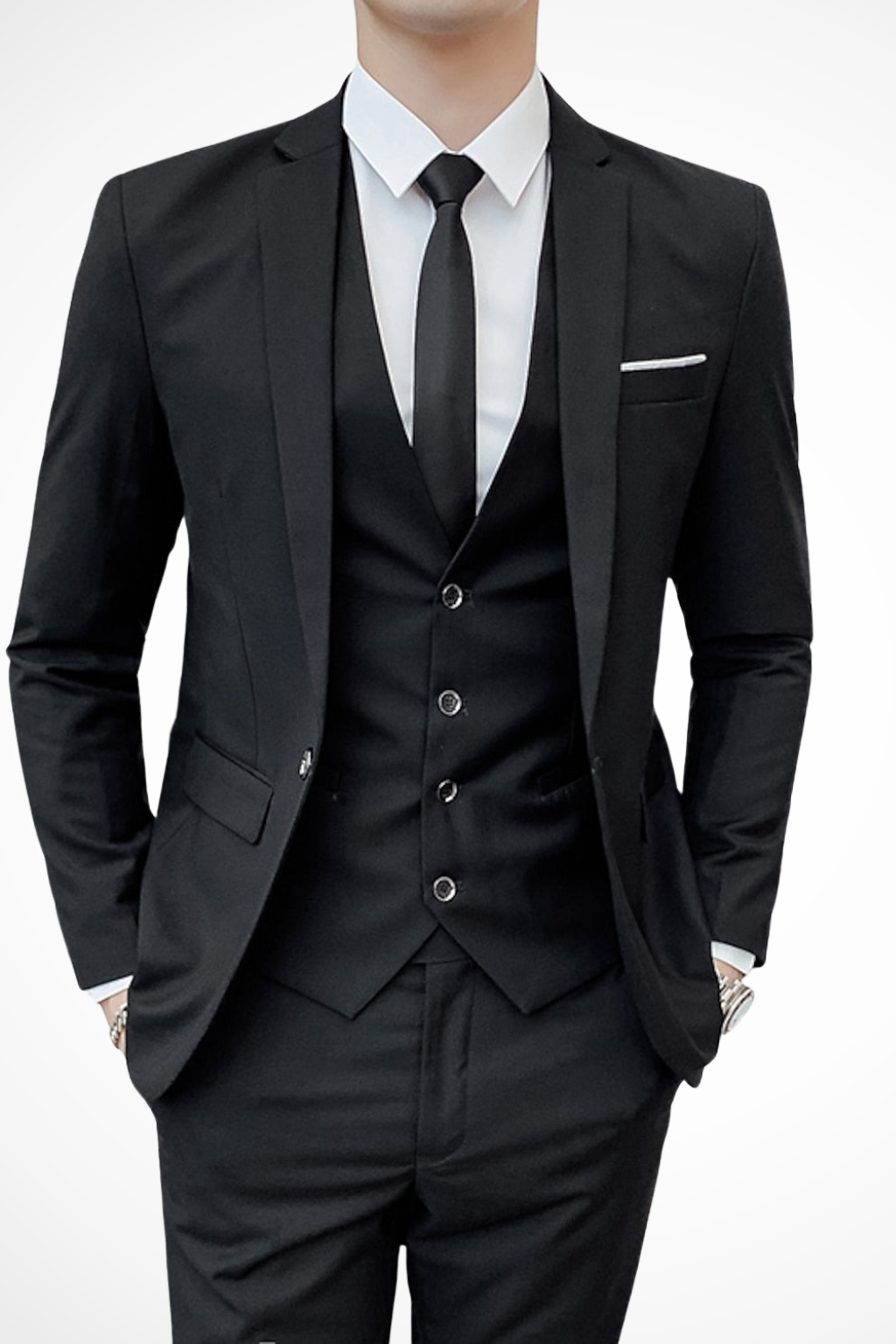 Abito Uomo Elegante 3 Pezzi da Cerimonia con Revers a Lancia