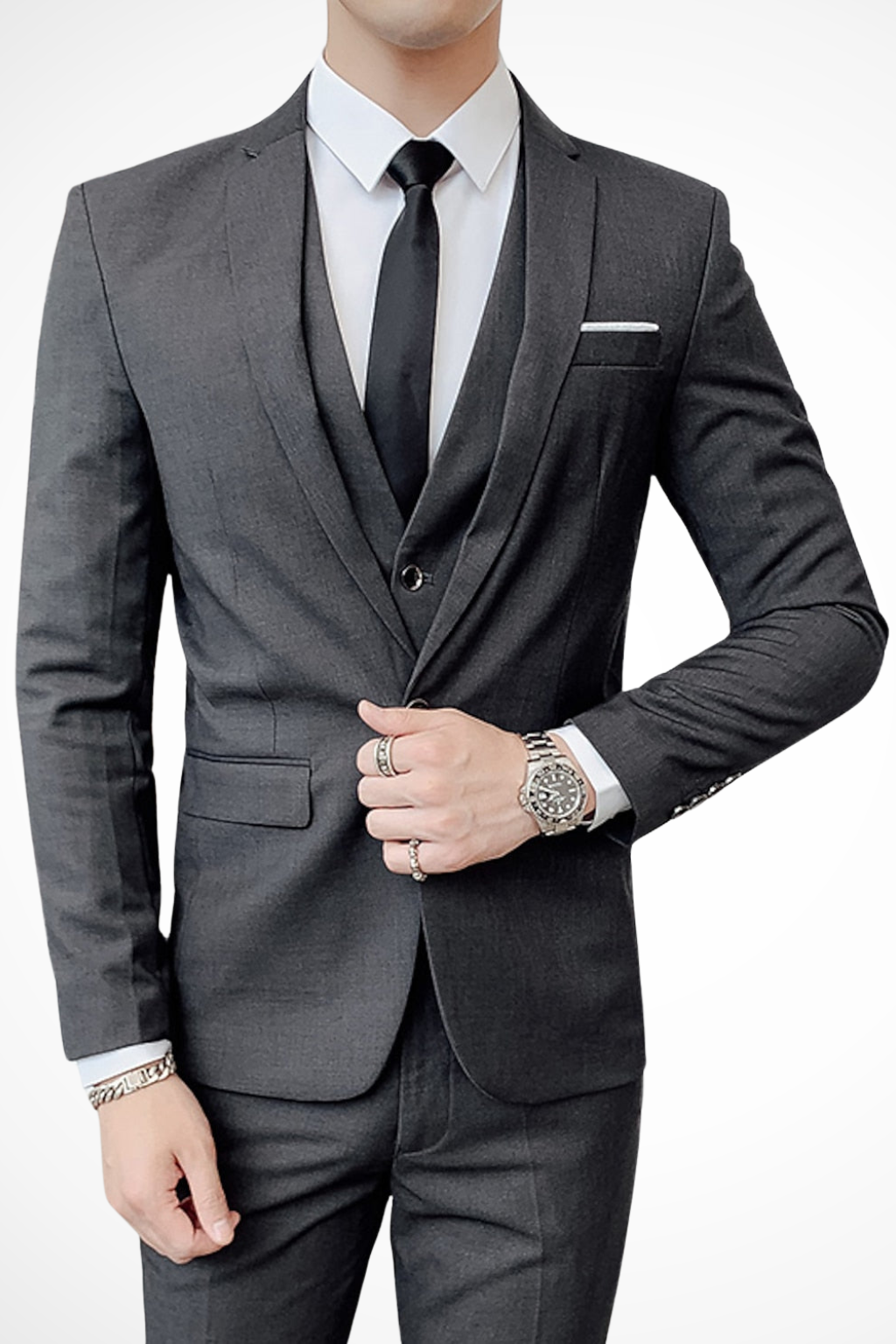 Abito Uomo Elegante 3 Pezzi da Cerimonia con Revers a Lancia