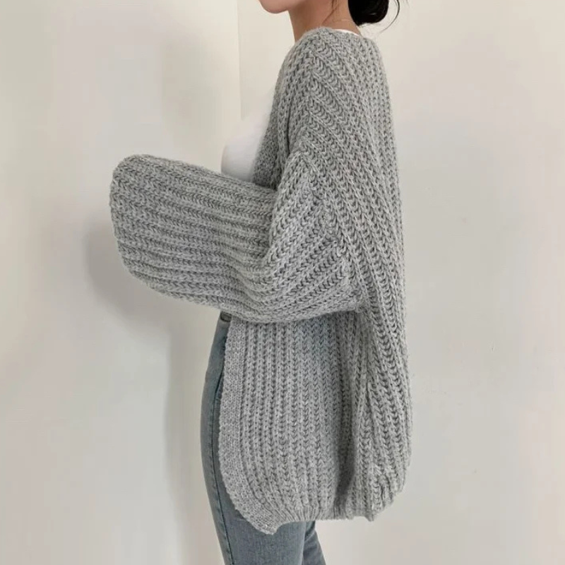 Donna - Cardigan vintage con maniche a lanterna
