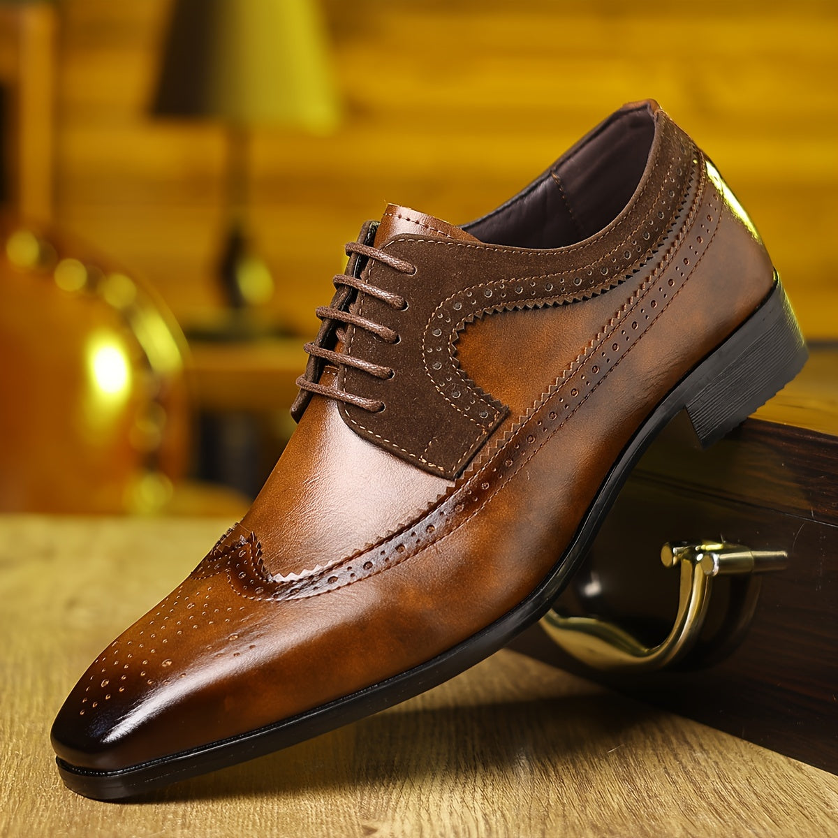 Scarpe Derby Uomo con Dettagli Brogue - Stringate Eleganti