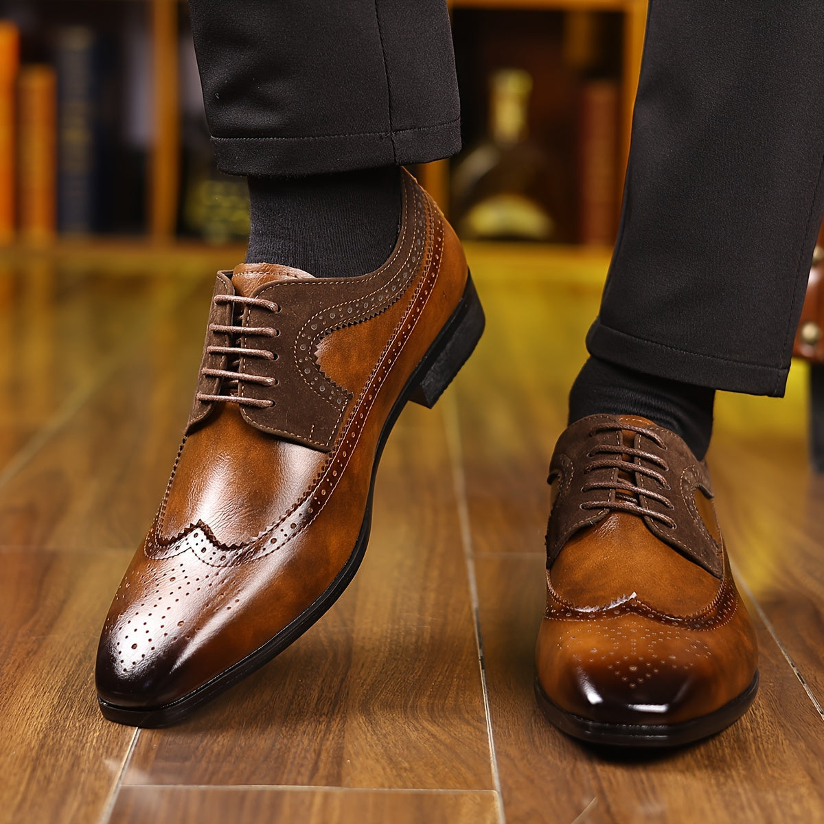 Scarpe Derby Uomo con Dettagli Brogue - Stringate Eleganti