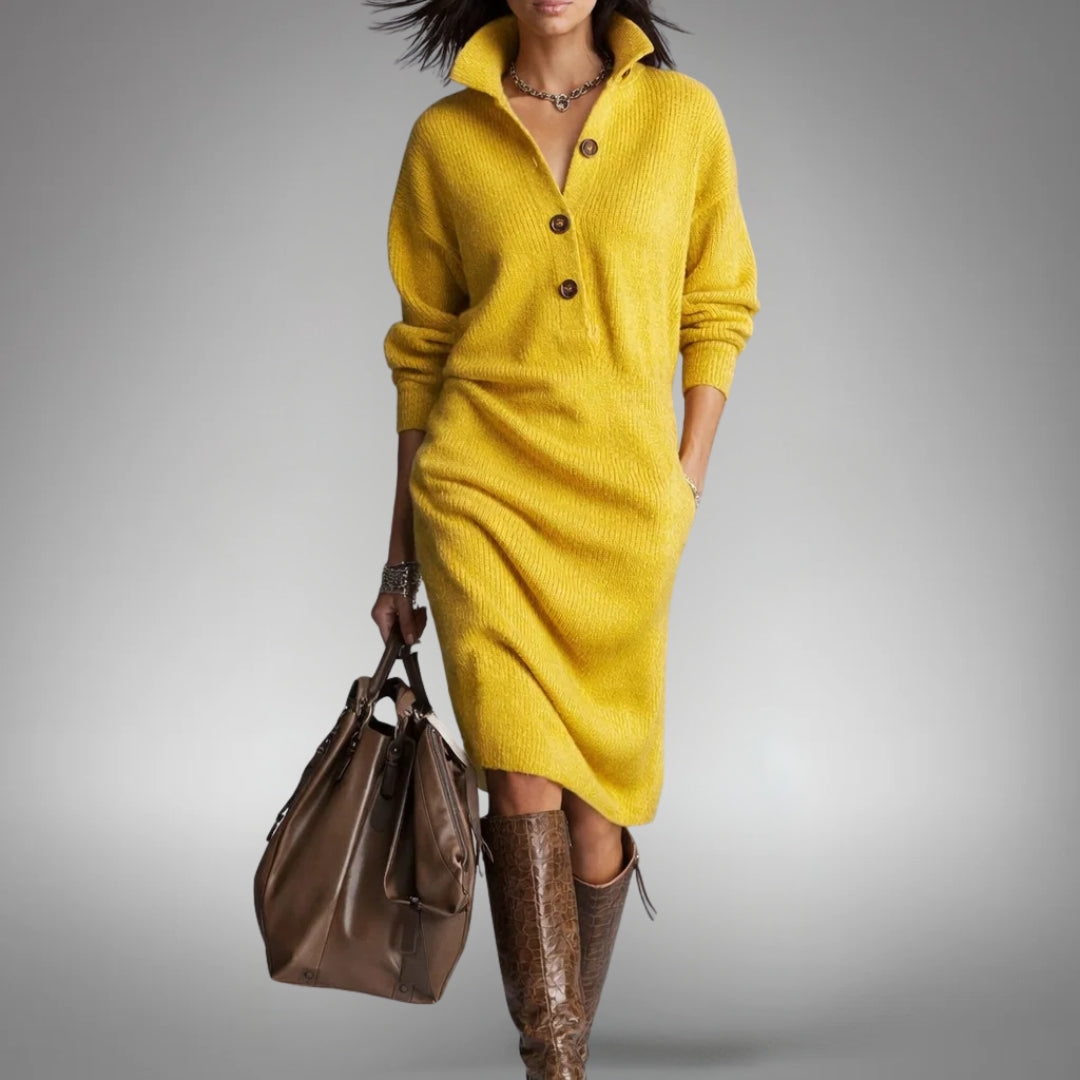 Abito Donna Midi in Maglia con Zip Corta - Autunno Inverno