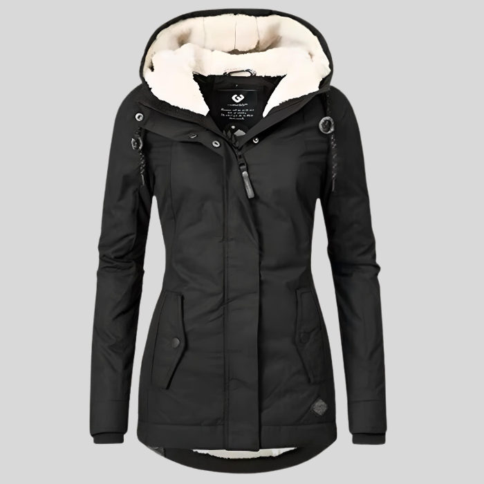 Cappotto Invernale Donna Lungo Impermeabile con Cappuccio Regolabile