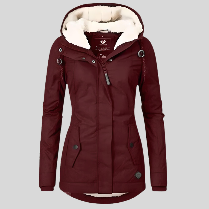 Cappotto Invernale Donna Lungo Impermeabile con Cappuccio Regolabile