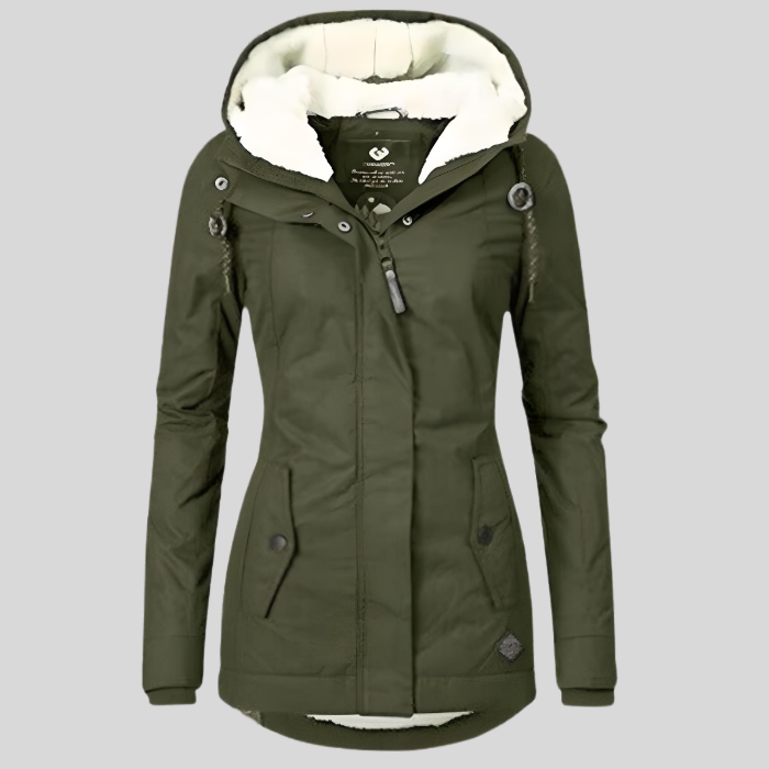 Cappotto Invernale Donna Lungo Impermeabile con Cappuccio Regolabile