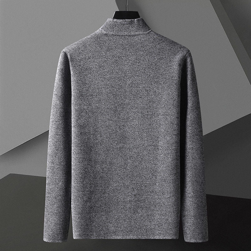 Cardigan a Maglia con Colletto Alto e Doppio Bottone