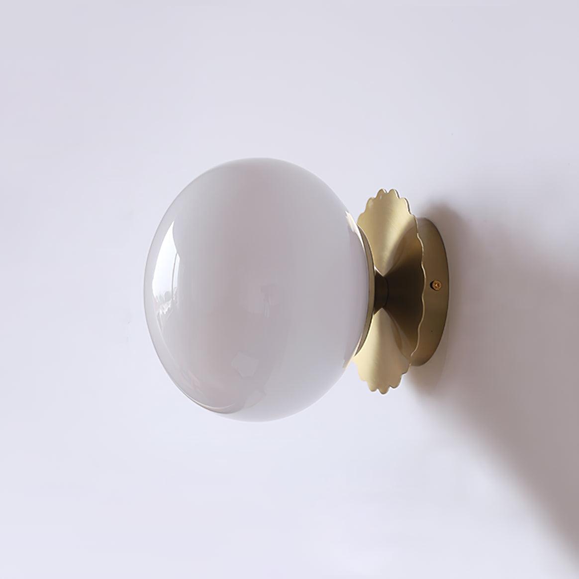 Applique da Parete a Sfera in Vetro e Metallo