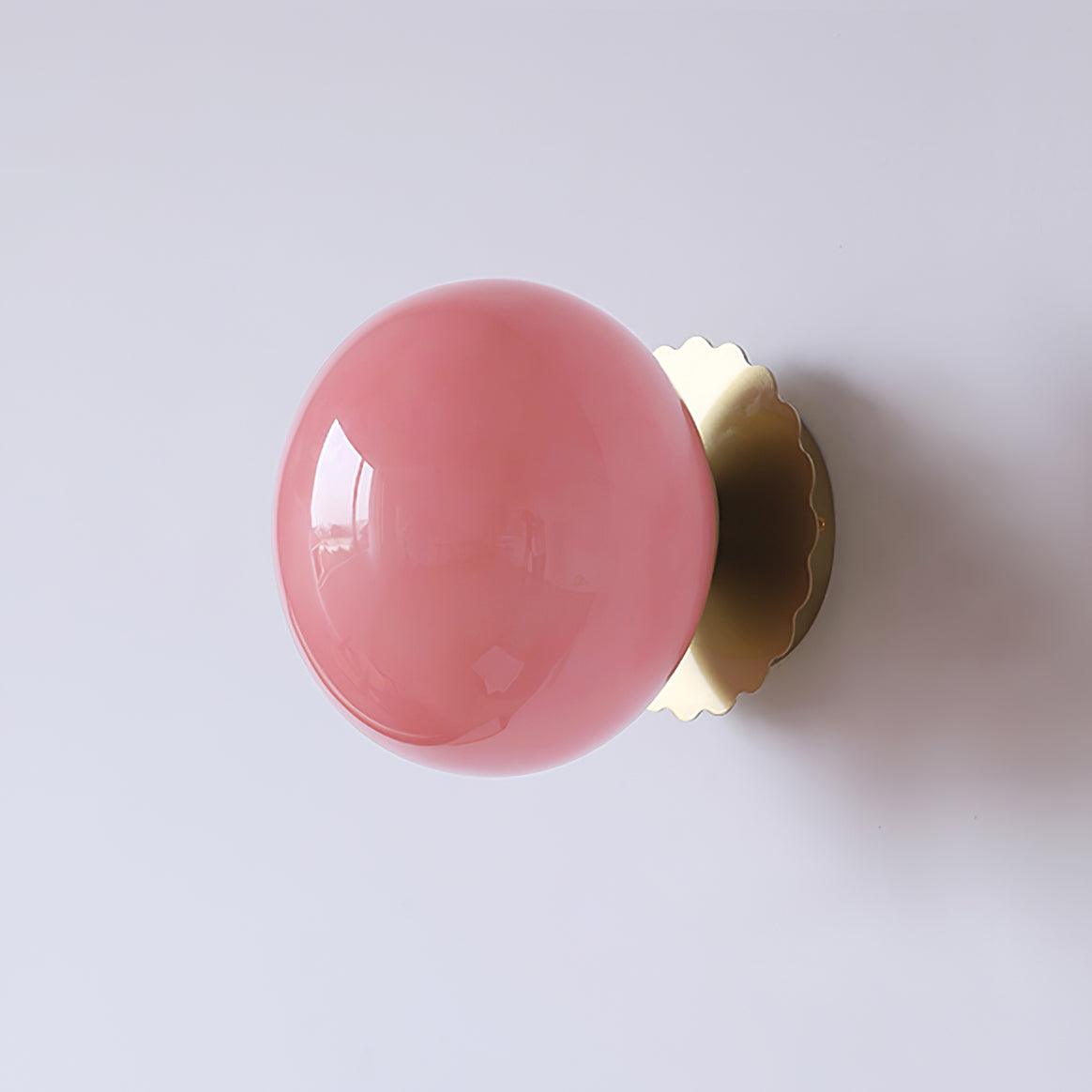 Applique da Parete a Sfera in Vetro e Metallo