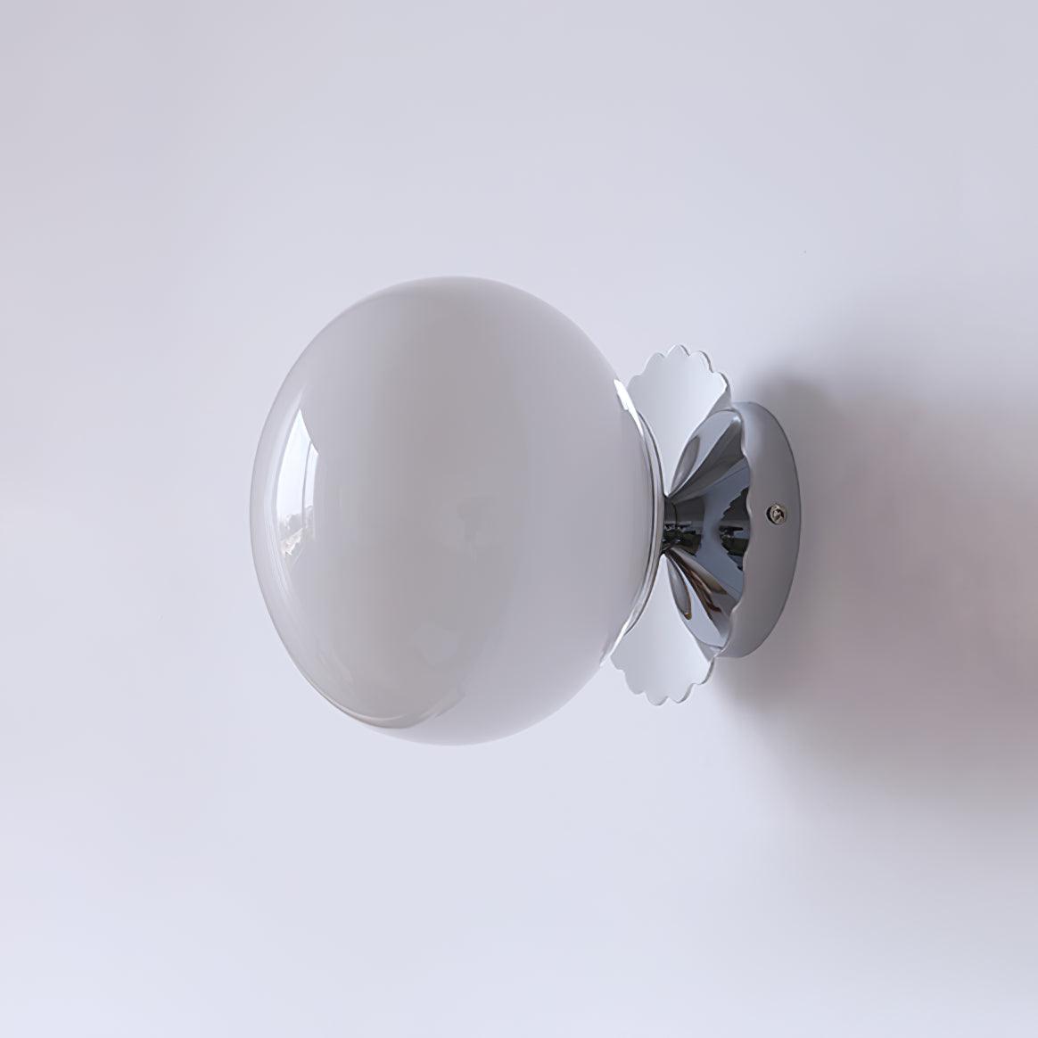 Applique da Parete a Sfera in Vetro e Metallo